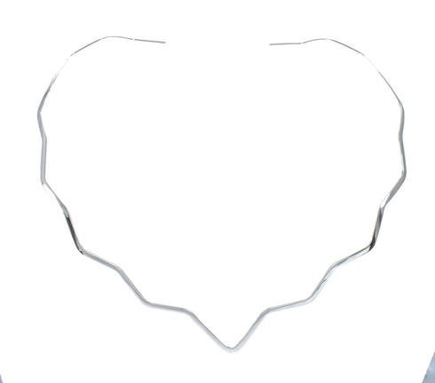 Sterling Silver Wavy Open Back Collar Necklace SX10349