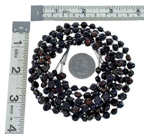 Sterling Silver Freshwater Pearl 3-Strand Bead Necklace SX10359