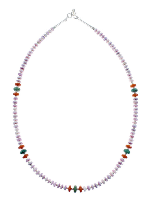 Multicolor Sterling Silver Navajo Bead Necklace SX10352