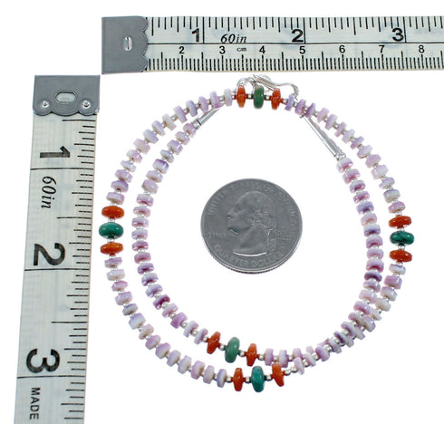 Multicolor Sterling Silver Navajo Bead Necklace SX10352