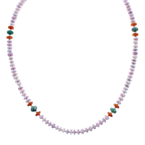 Navajo Multicolor Sterling Silver Bead Necklace SX10353