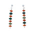 Turquoise And Coral Authentic Sterling Silver Navajo Bead Post Dangle Earrings SX10357