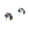 Zuni Multicolor And Sterling Silver Post Hoop Earrings SX10358