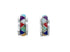 Zuni Multicolor And Sterling Silver Post Hoop Earrings SX10358