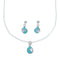 Zuni Turquoise And Mother Of Pearl Sterling Silver Pendant Italian Link Chain Necklace Set SX10210