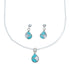 Zuni Turquoise And Mother Of Pearl Sterling Silver Pendant Italian Link Chain Necklace Set SX10210