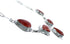 Sterling Silver Red Oyster Shell Navajo Indian Tear Drop Link Necklace Set SX10214