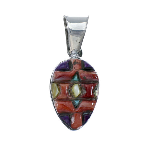 Authentic Sterling Silver Multicolor Inlay Southwest Pendant SX10215