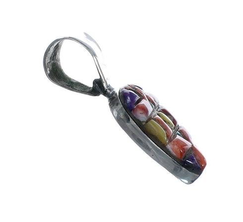 Authentic Sterling Silver Multicolor Inlay Southwest Pendant SX10215