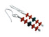 Turquoise And Coral Authentic Sterling Silver Navajo Bead Hook Dangle Earrings SX10219
