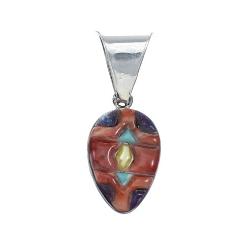 Authentic Sterling Silver Multicolor Inlay Southwest Pendant SX10216