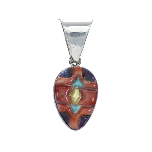 Authentic Sterling Silver Multicolor Inlay Southwest Pendant SX10216