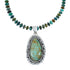 Navajo Sterling Silver Turquoise Necklace Pendant Set SX10221