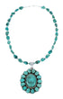 Navajo Native American Turquoise Necklace Pendant Set SX10222