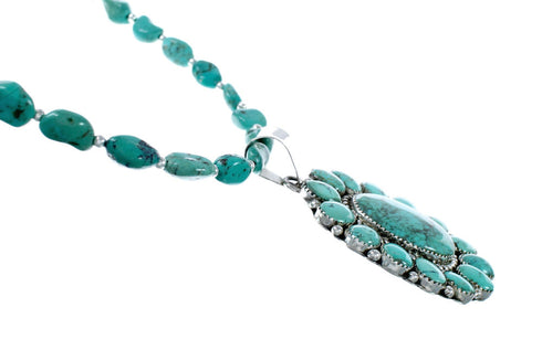 Navajo Native American Turquoise Necklace Pendant Set SX10222
