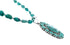 Navajo Native American Turquoise Necklace Pendant Set SX10222