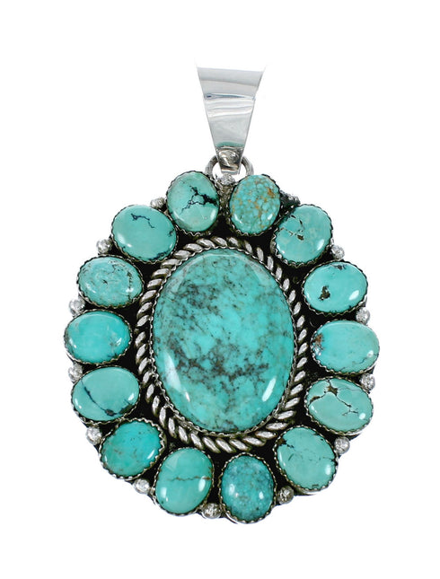 Navajo Native American Turquoise Necklace Pendant Set SX10222