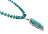 Genuine Navajo Sterling Silver Turquoise Necklace Pendant Set SX10223