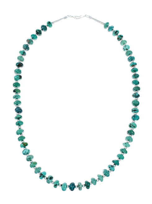 Genuine Navajo Sterling Silver Turquoise Necklace Pendant Set SX10223