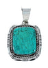 Genuine Navajo Sterling Silver Turquoise Necklace Pendant Set SX10223