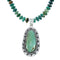 Genuine Navajo Turquoise Sterling Silver Necklace Pendant Set SX10225