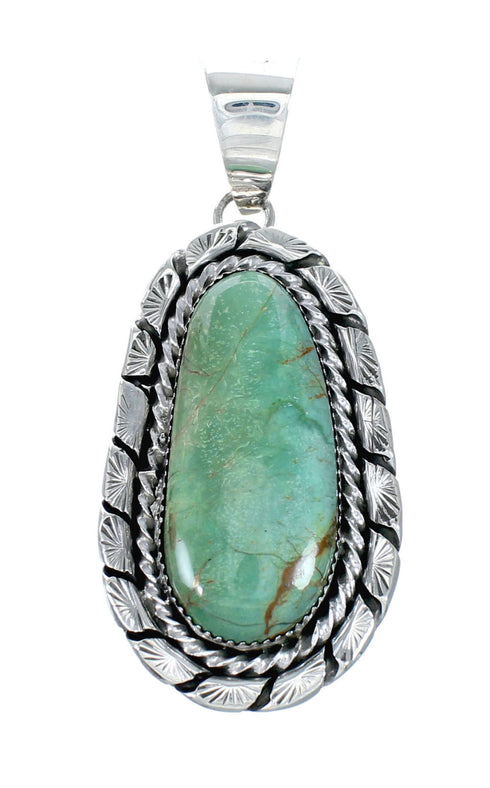 Genuine Navajo Turquoise Sterling Silver Necklace Pendant Set SX10225