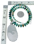 Genuine Navajo Turquoise Sterling Silver Necklace Pendant Set SX10225