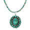 Navajo Native American Turquoise Sterling Silver Necklace Pendant Set SX10227