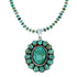 Navajo Native American Turquoise Sterling Silver Necklace Pendant Set SX10227
