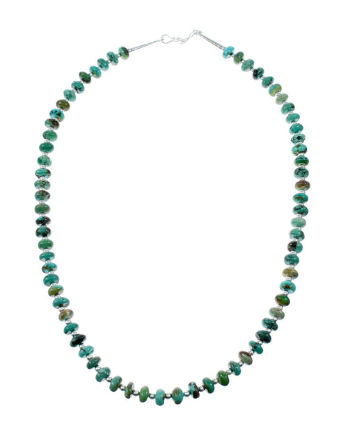 Navajo Native American Turquoise Sterling Silver Necklace Pendant Set SX10227