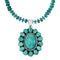 Navajo Turquoise Sterling Silver Necklace Pendant Set SX10226