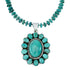 Navajo Turquoise Sterling Silver Necklace Pendant Set SX10226