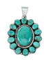 Navajo Turquoise Sterling Silver Necklace Pendant Set SX10226