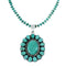 Navajo Turquoise Sterling Silver Necklace Pendant Set SX10228