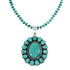Navajo Turquoise Sterling Silver Necklace Pendant Set SX10228