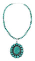 Navajo Turquoise Sterling Silver Necklace Pendant Set SX10228
