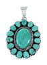 Navajo Turquoise Sterling Silver Necklace Pendant Set SX10228