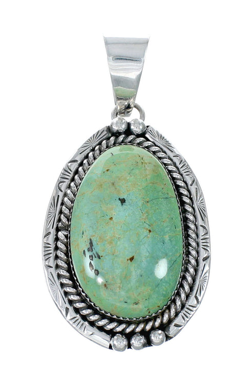 Genuine Navajo Turquoise Sterling Silver Necklace Pendant Set SX10229