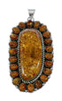 Native American Amber Bead And Sterling Silver Italian Rope Necklace SX10253