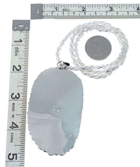 Native American Amber Bead And Sterling Silver Italian Rope Necklace SX10253