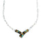 Sterling Silver Multicolor Navajo Pendant And Italian Link Chain Necklace SX10256