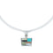 Sterling Silver Multicolor Navajo Pendant And 16" Italian Link Chain Necklace SX10255