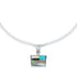Sterling Silver Multicolor Navajo Pendant And 16" Italian Link Chain Necklace SX10255