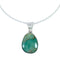 16" Italian Rope Chain Necklace And Native American Sterling Silver Turquoise Navajo Pendant SX10257