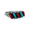 Zuni Turquoise Coral Needlepoint Ring Size 6-1/4 SX10245