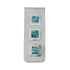 Sterling Silver And Triple Cube Turquoise Inlay Navajo Money Clip SX10250