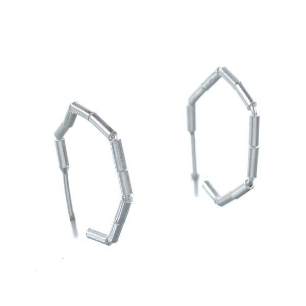 Liquid Sterling Silver Post Hoop Earrings SX10239
