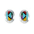 Multicolor Native American Inlay Sterling Silver Post Earrings SX10241