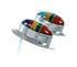 Multicolor Native American Inlay Sterling Silver Post Earrings SX10242