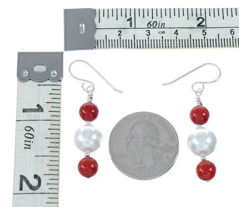 Genuine Sterling Silver Multicolor Bead Hook Dangle Earrings SX10235